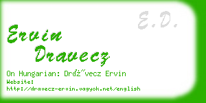 ervin dravecz business card